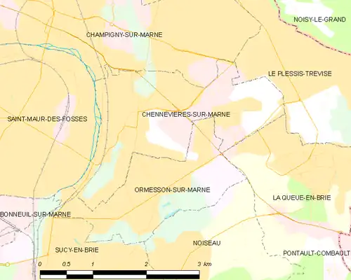 Detailkaart van de gemeente