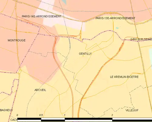 Detailkaart van de gemeente