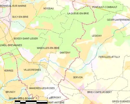 Detailkaart van de gemeente