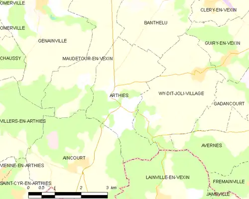 Detailkaart van de gemeente