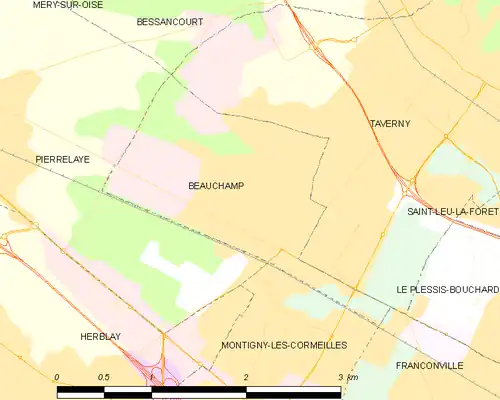 Detailkaart van de gemeente