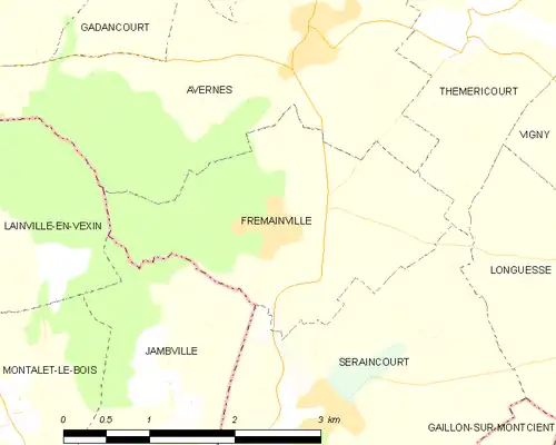 Detailkaart van de gemeente