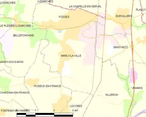 Detailkaart van de gemeente