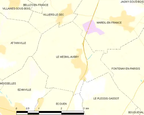 Detailkaart van de gemeente