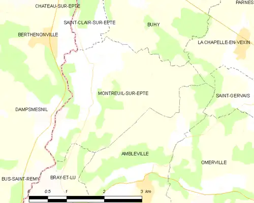 Detailkaart van de gemeente