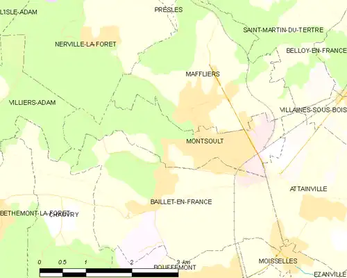 Detailkaart van de gemeente