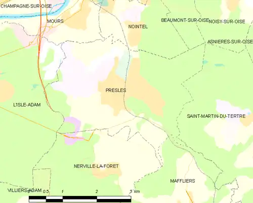 Detailkaart van de gemeente