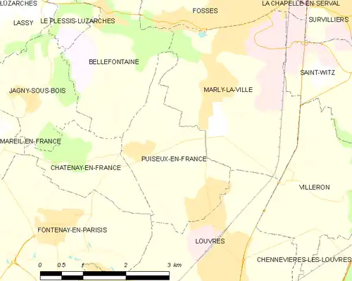 Detailkaart van de gemeente