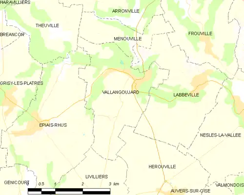 Detailkaart van de gemeente