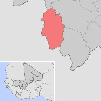 Kaart van Gouandiaka