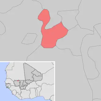 Kaart van Gadiaba Kadiel