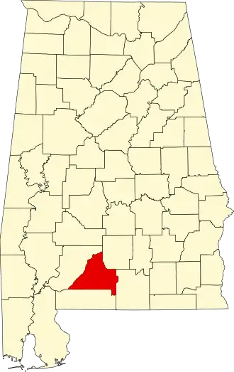 Locatie van Conecuh County in Alabama