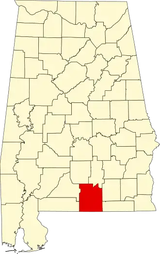 Locatie van Covington County in Alabama