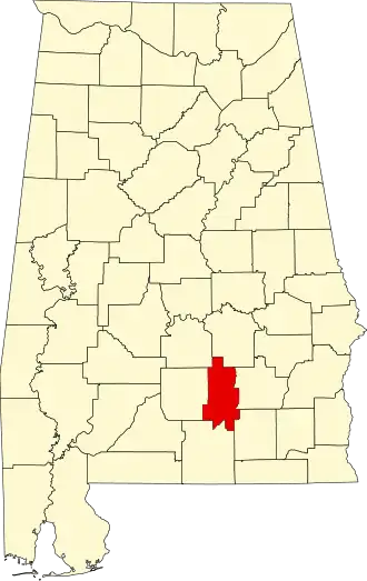Locatie van Crenshaw County in Alabama
