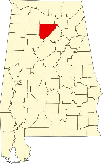 Locatie van Cullman County in Alabama