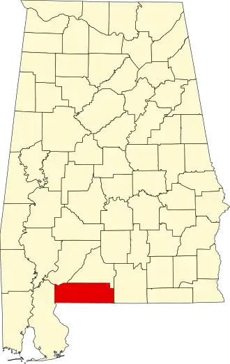 Locatie van Escambia County in Alabama