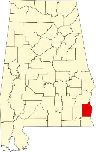 Locatie van Henry County in Alabama