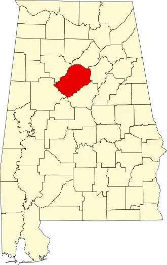 Locatie van Jefferson County in Alabama