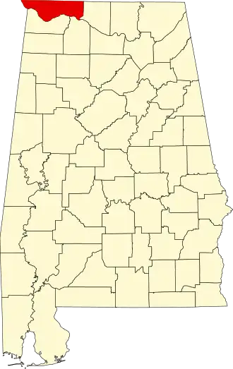 Locatie van Lauderdale County in Alabama