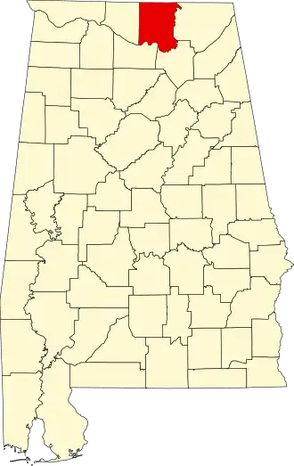Locatie van Madison County in Alabama