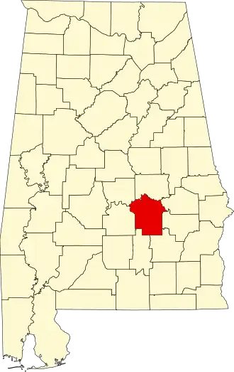 Locatie van Montgomery County in Alabama