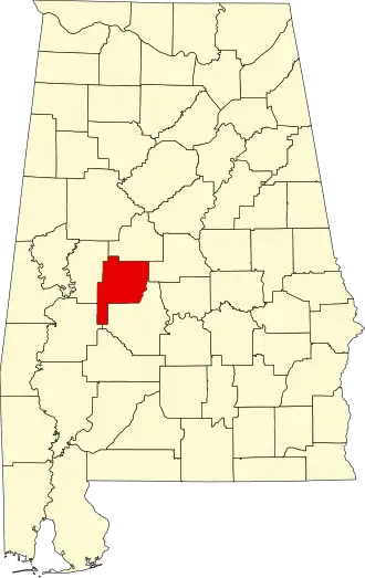Locatie van Perry County in Alabama