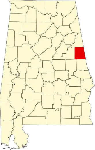 Locatie van Randolph County in Alabama
