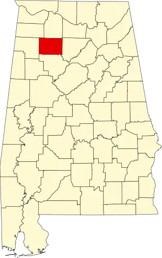 Locatie van Winston County in Alabama