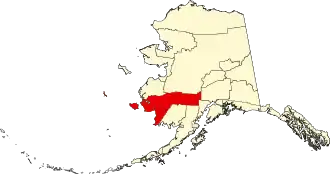 Locatie van Bethel Census Area in Alaska