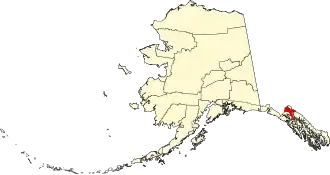 Locatie van Haines Borough in Alaska
