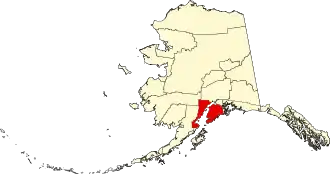 Locatie van Kenai Peninsula Borough in Alaska