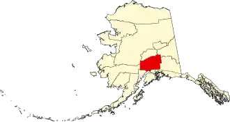 Locatie van Matanuska-Susitna Borough in Alaska