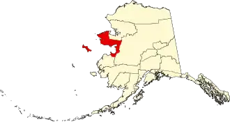 Locatie van Nome Census Area in Alaska