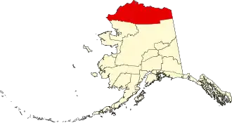Locatie van North Slope Borough in Alaska