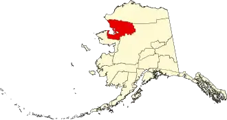 Locatie van Northwest Arctic Borough in Alaska