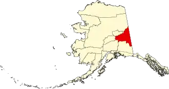 Locatie van Southeast Fairbanks Census Area in Alaska