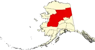Locatie van Yukon-Koyukuk Census Area in Alaska