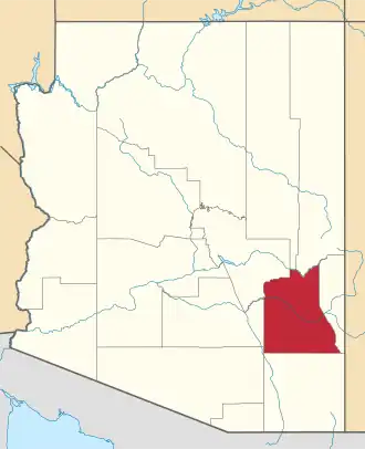 Locatie van Graham County in Arizona