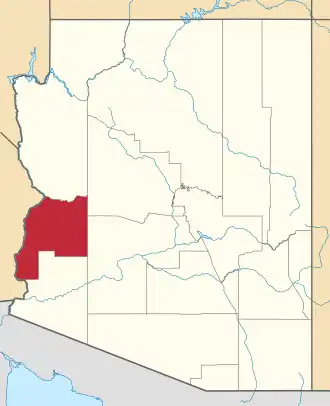 Locatie van La Paz County in Arizona