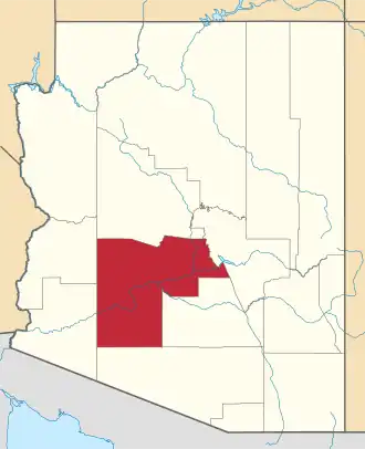 Locatie van Maricopa County in Arizona
