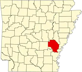 Locatie van Arkansas County in Arkansas