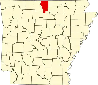 Locatie van Baxter County in Arkansas