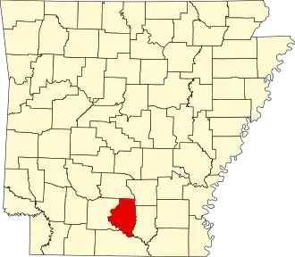 Locatie van Calhoun County in Arkansas