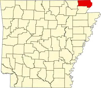 Locatie van Clay County in Arkansas