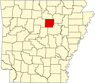 Locatie van Cleburne County in Arkansas