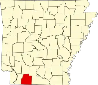 Locatie van Columbia County in Arkansas