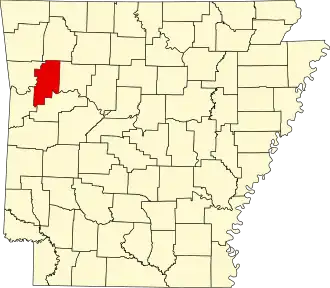 Locatie van Franklin County in Arkansas