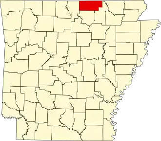 Locatie van Fulton County in Arkansas