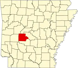 Locatie van Garland County in Arkansas