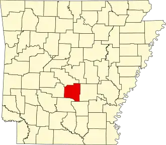 Locatie van Grant County in Arkansas
